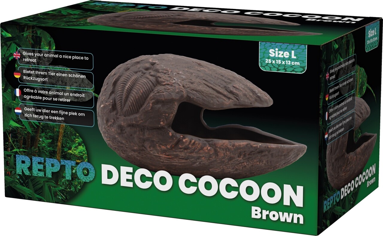 Repto Terrarium Deco Cocoon Versteck Braun L