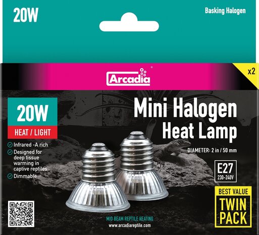 Arcadia Halogen 20W Twinpack