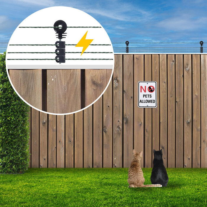 Gallagher Katten Schrikdraad Set voor op de Schutting - S6 (Solar) - 50 m