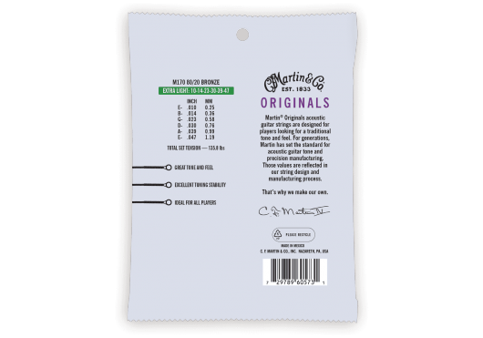 Martin M170 Originals Extra Light - 80/20 Bronze