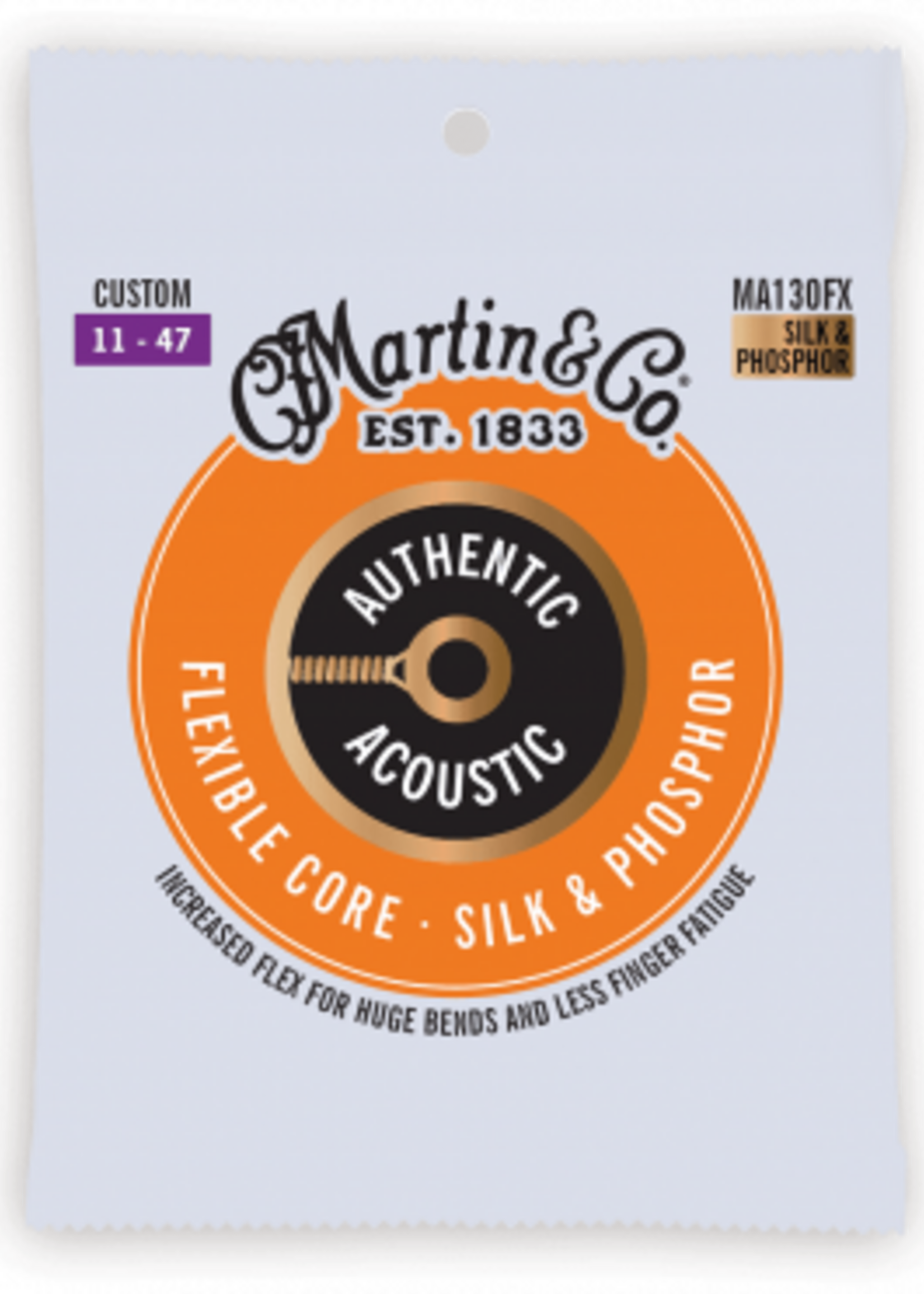 C.F MARTIN & CO Martin MA130FX Flexible Core Custom Light - Silk & Phosphor