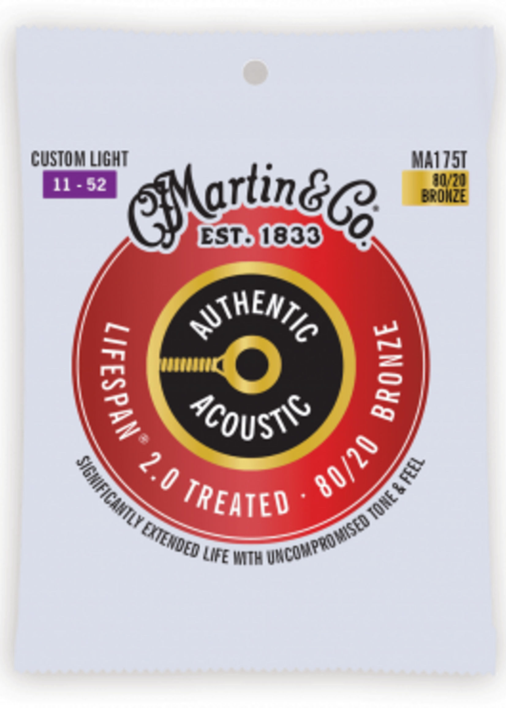 C.F MARTIN & CO Martin MA175T Authentic Treated Custom Light - 80/20 Bronze