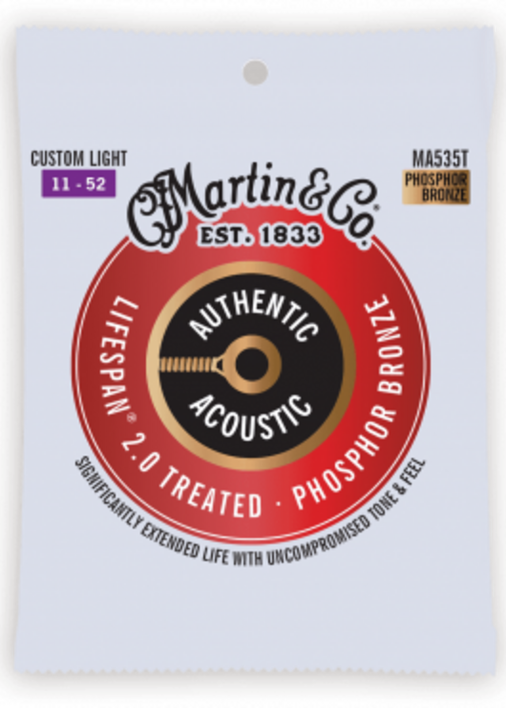 C.F MARTIN & CO Martin MA535T Authentic Treated Custom Light - 92/8 Phosphor Bronze