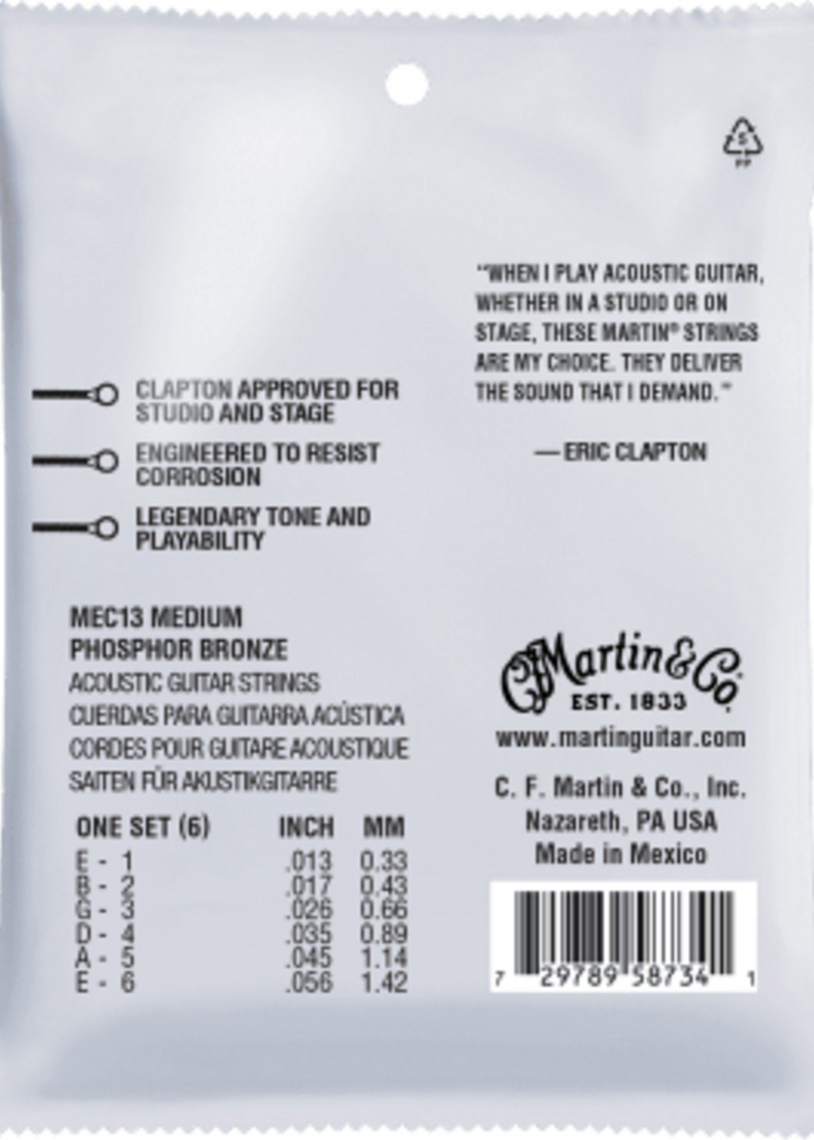C.F MARTIN & CO Martin MEC13 Eric Clapton Signature Medium - 92/8 Phosphor Bronze