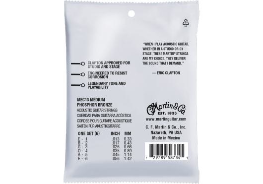 Martin MEC13 Eric Clapton Signature Medium - 92/8 Phosphor Bronze