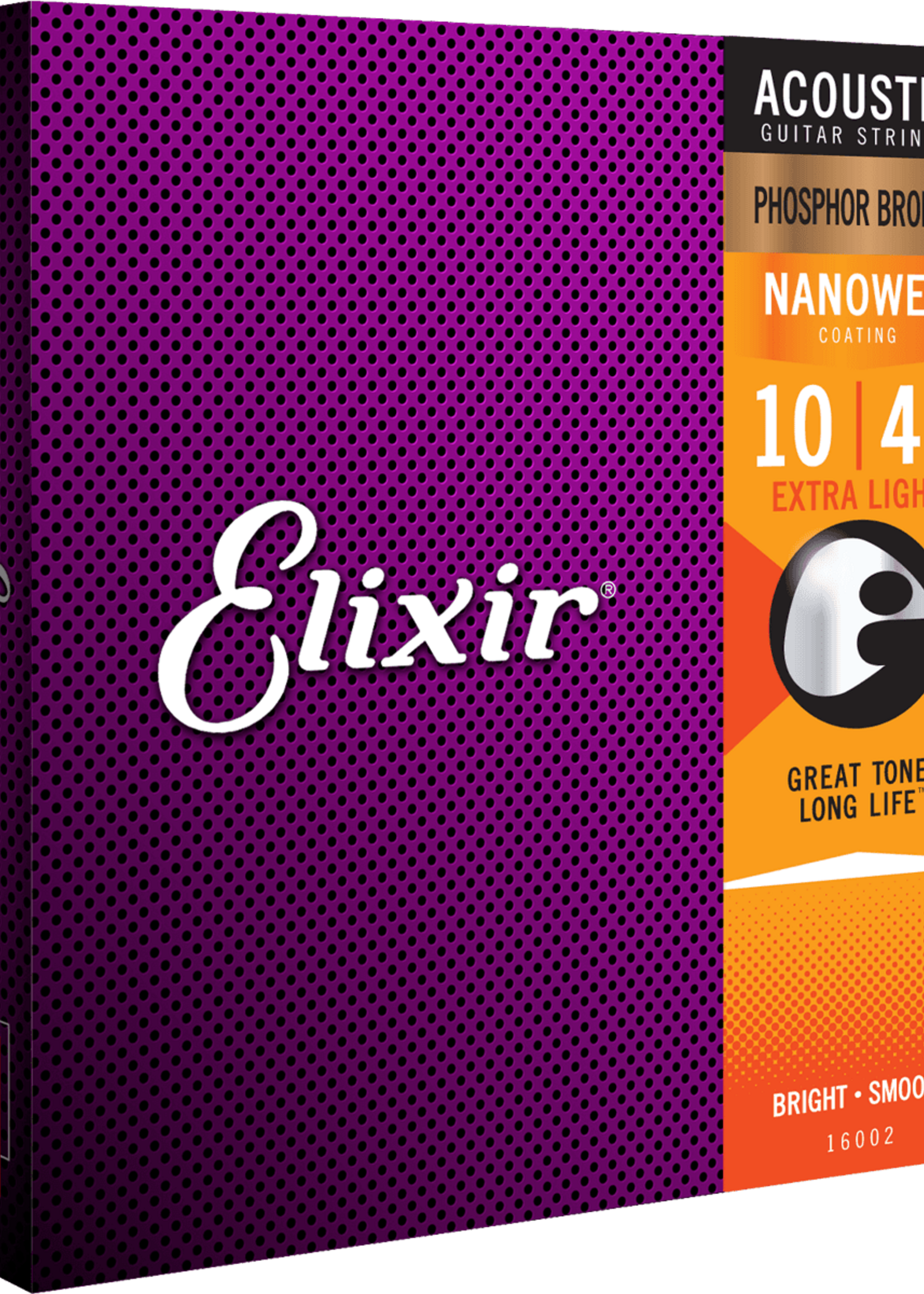 Elixir Elixir Acoustic Nanoweb Phosphor Bronze Extra Light snaren voor akoestische gitaar | 10-47 (16002)