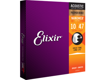 Elixir Acoustic Nanoweb Phosphor Bronze Extra Light 10-47