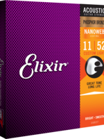 Elixir Elixir Acoustic Nanoweb Phosphor Bronze Custom Light 11-52
