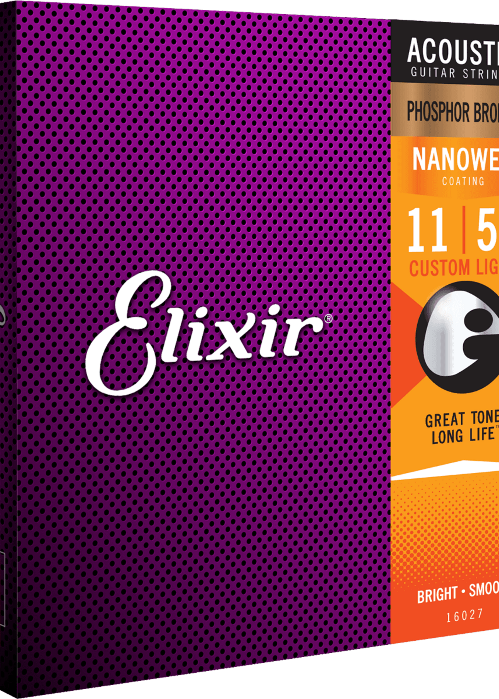 Elixir Elixir Acoustic Nanoweb Phosphor Bronze Custom Light snaren voor akoestische gitaar | 11-52 (16027)