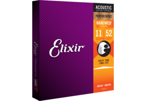 Elixir Acoustic Nanoweb Phosphor Bronze Custom Light 11-52