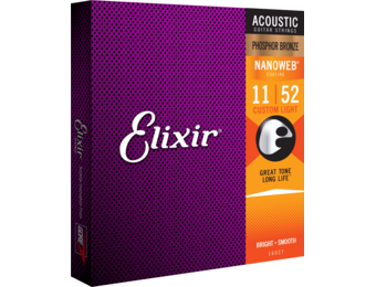 Elixir Acoustic Nanoweb Phosphor Bronze Custom Light 11-52