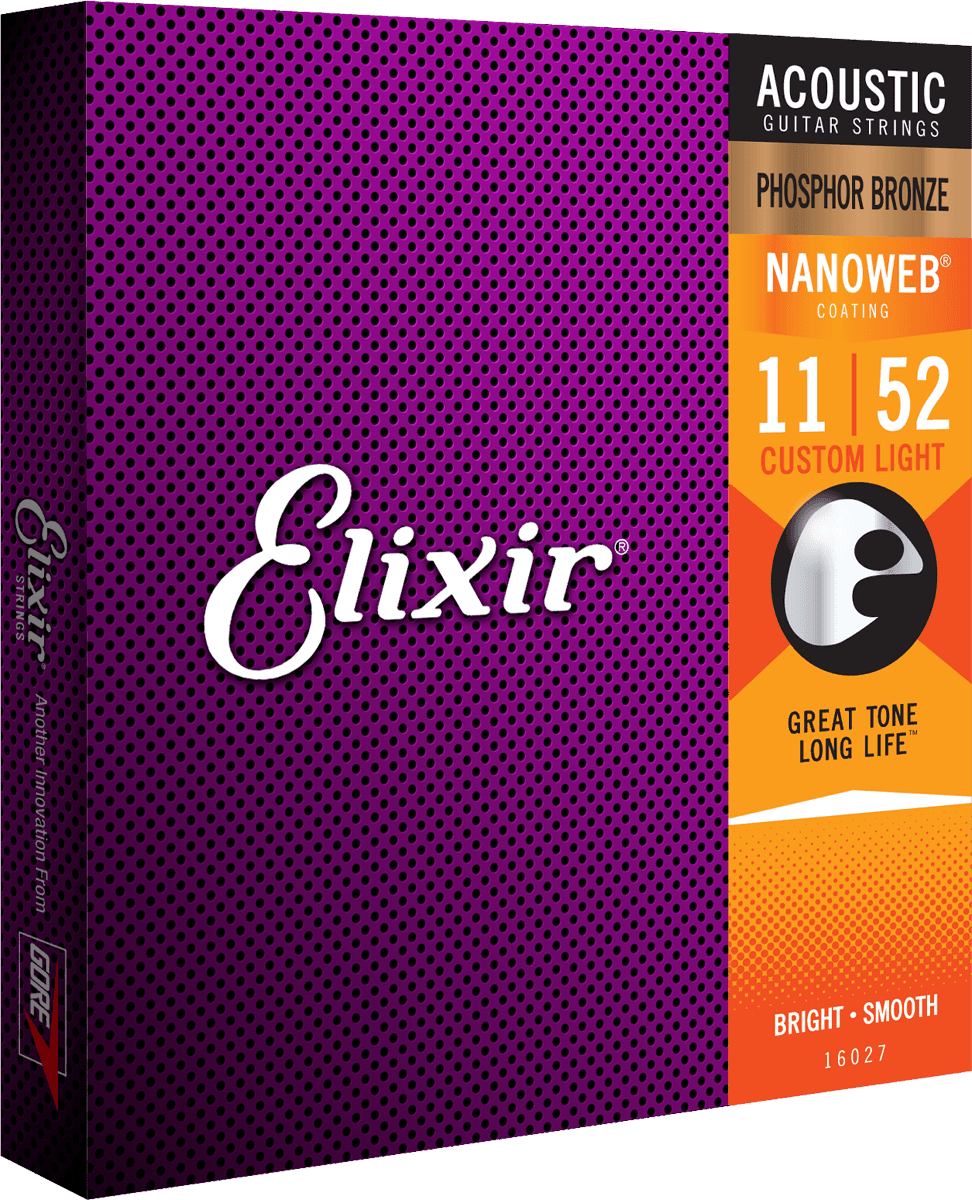 Elixir Acoustic Nanoweb Phosphor Bronze Custom Light snaren voor akoestische gitaar | 11-52 (16027)