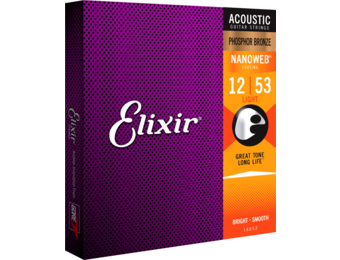 Elixir Acoustic Nanoweb Phosphor Bronze Light 12-53