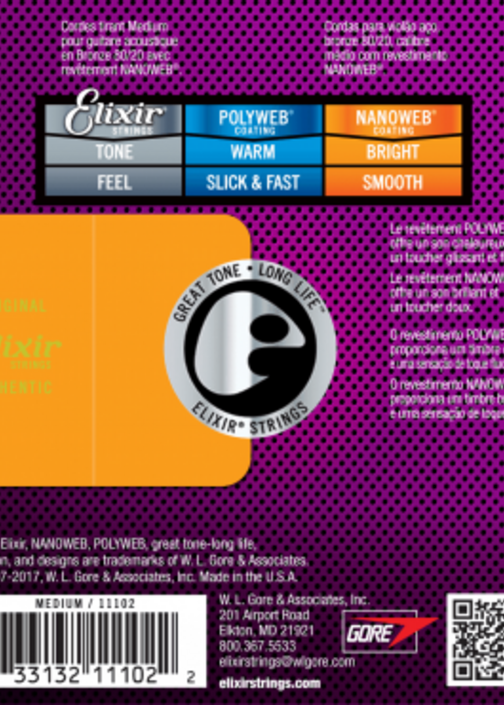 Elixir Elixir Acoustic Nanoweb 80/20 Bronze Medium snaren voor akoestische gitaar | 13-56 (11102)