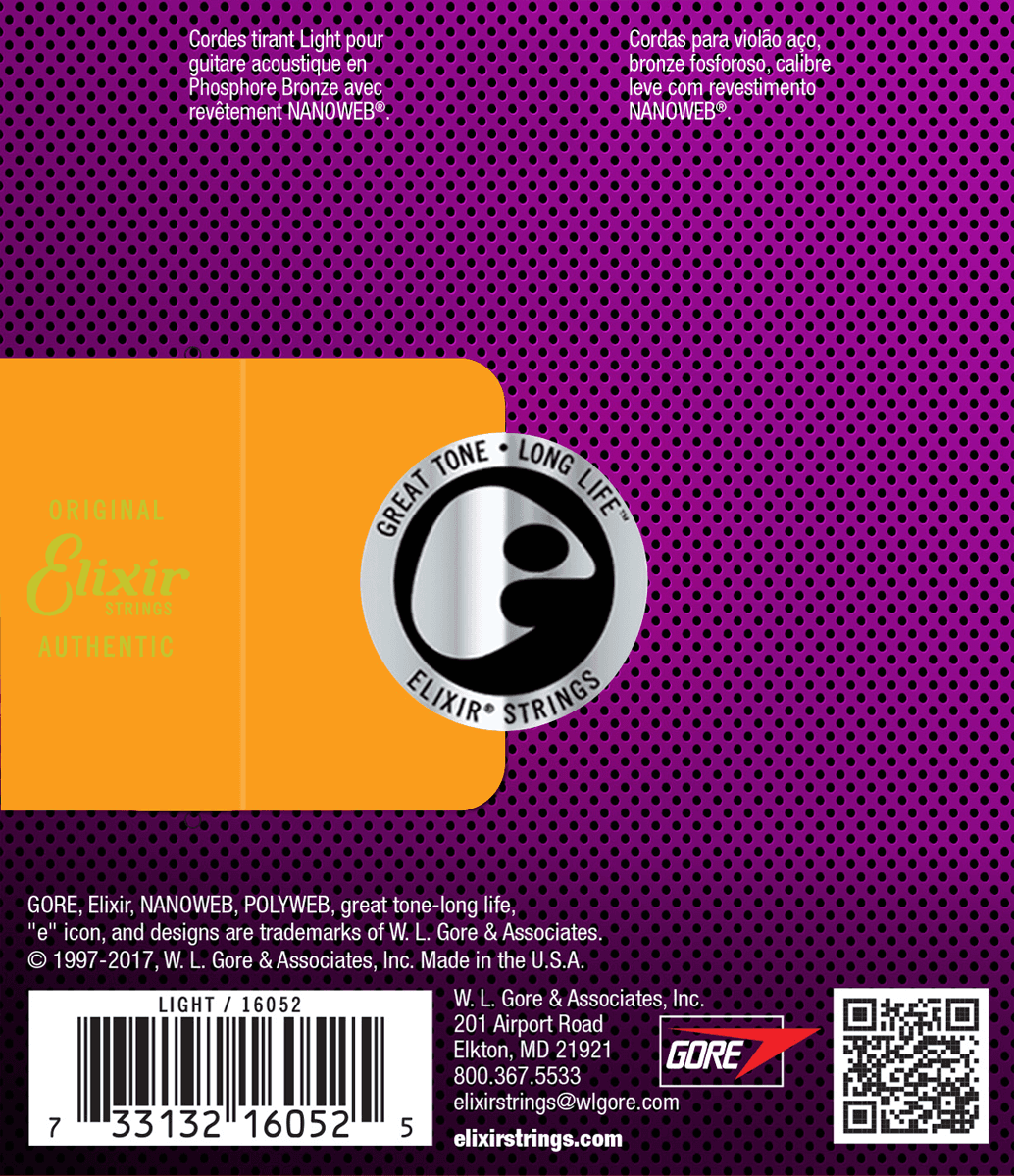 Elixir Acoustic Nanoweb Phosphor Bronze Light snaren voor akoestische gitaar | 12-53 (16052)