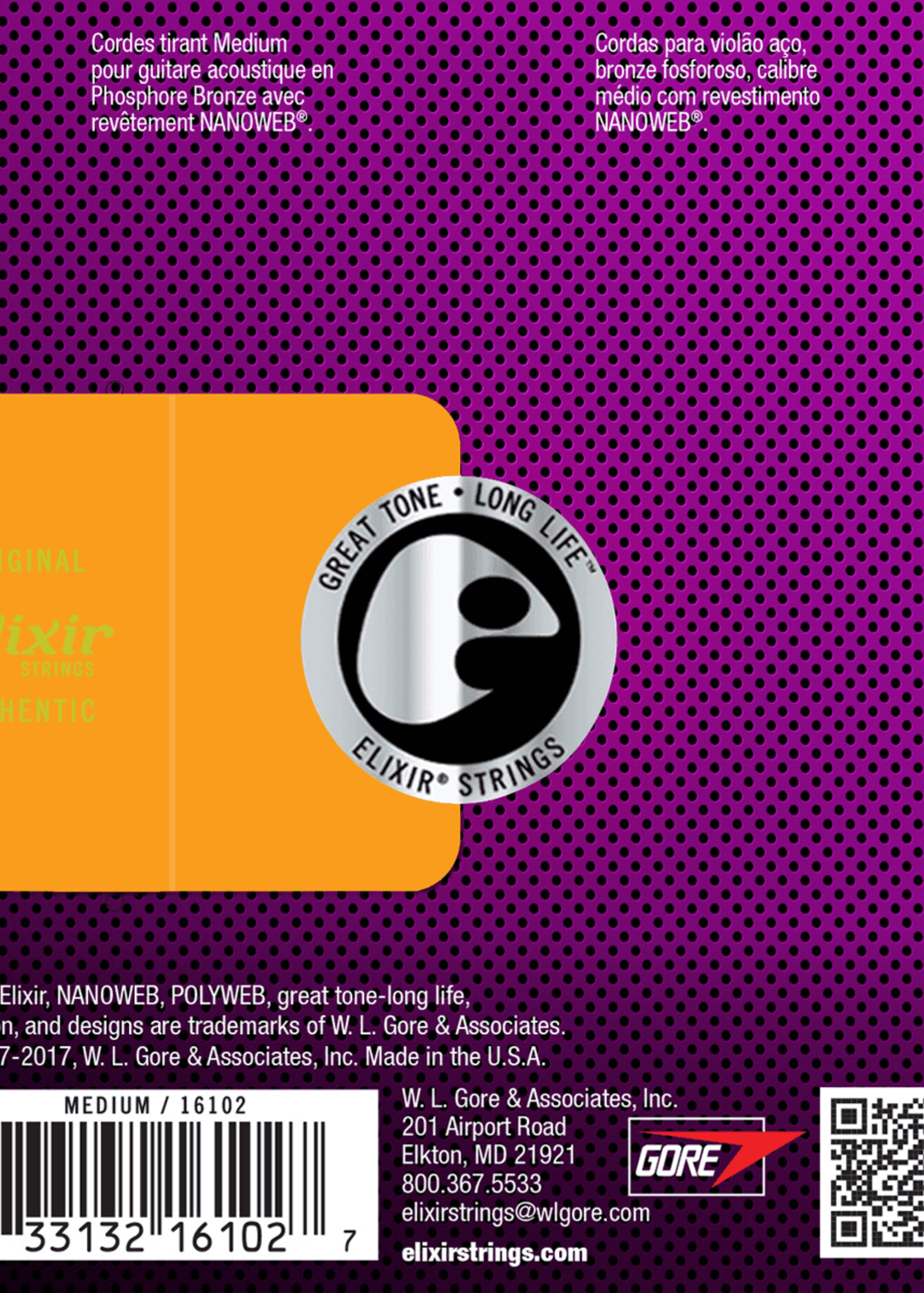 Elixir Elixir Acoustic Nanoweb Phosphor Bronze Medium snaren voor akoestische gitaar | 13-56 (16102)