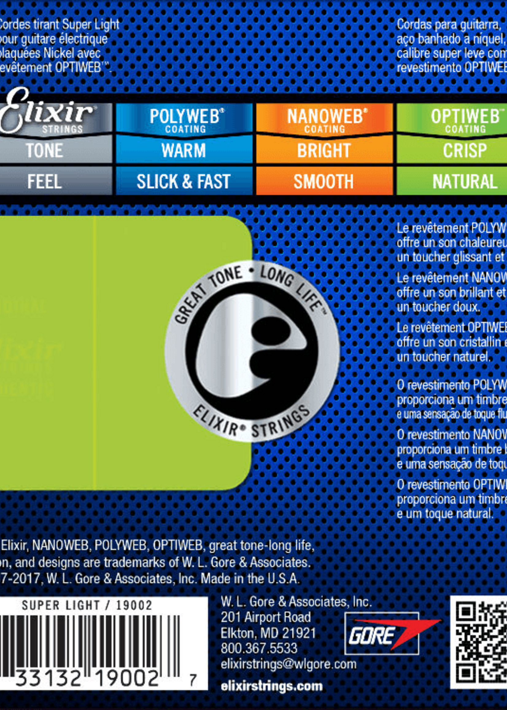 Elixir Elixir Electric Optiweb Light snaren voor elektrische gitaar | 10-46 (19052)