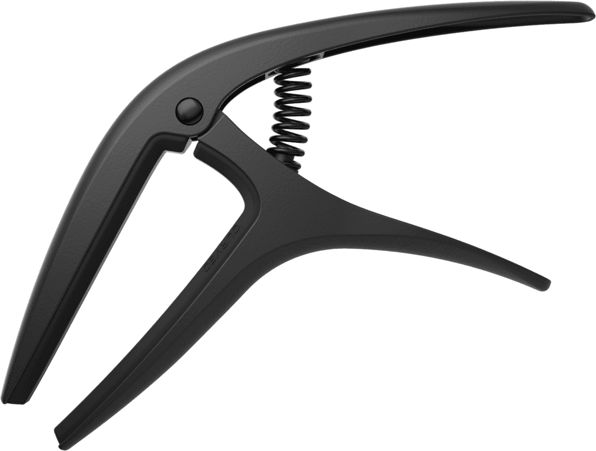 Ernie Ball Axis Capo Zwart, dual-radius ontwerp, geschikt voor elektrische en akoestische gitaar (EB 9600)