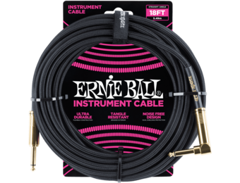 Ernie Ball Instrumentenkabel 5,5 Meter Zwart - Recht/Haaks