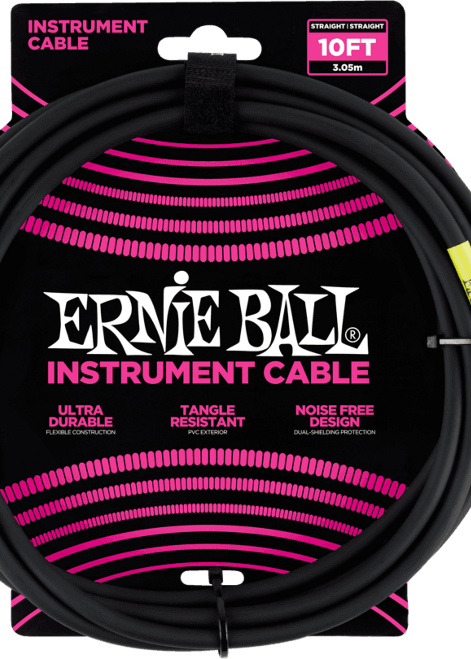 Ernie Ball Ernie Ball Instrumentenkabel 3 Meter Zwart (Recht/Recht) (EB6048)