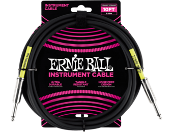 Ernie Ball Instrumentenkabel 3 Meter Zwart (Recht/Recht)