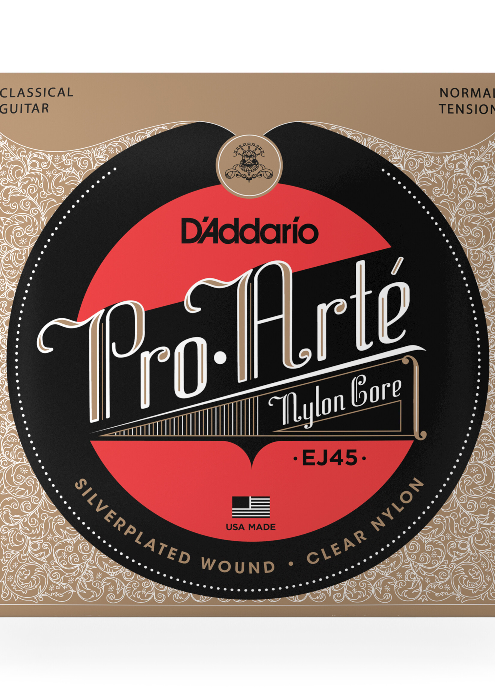 D'Addario D'Addario EJ45 Pro-Arte Nylon Klassieke Gitaarsnaren, Silver-Plated Wound, Normal Tension
