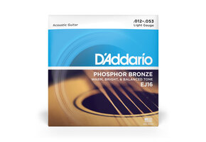 D'Addario EJ16 Phosphor Bronze Akoestische Gitaarsnaren (Light, 12-53)