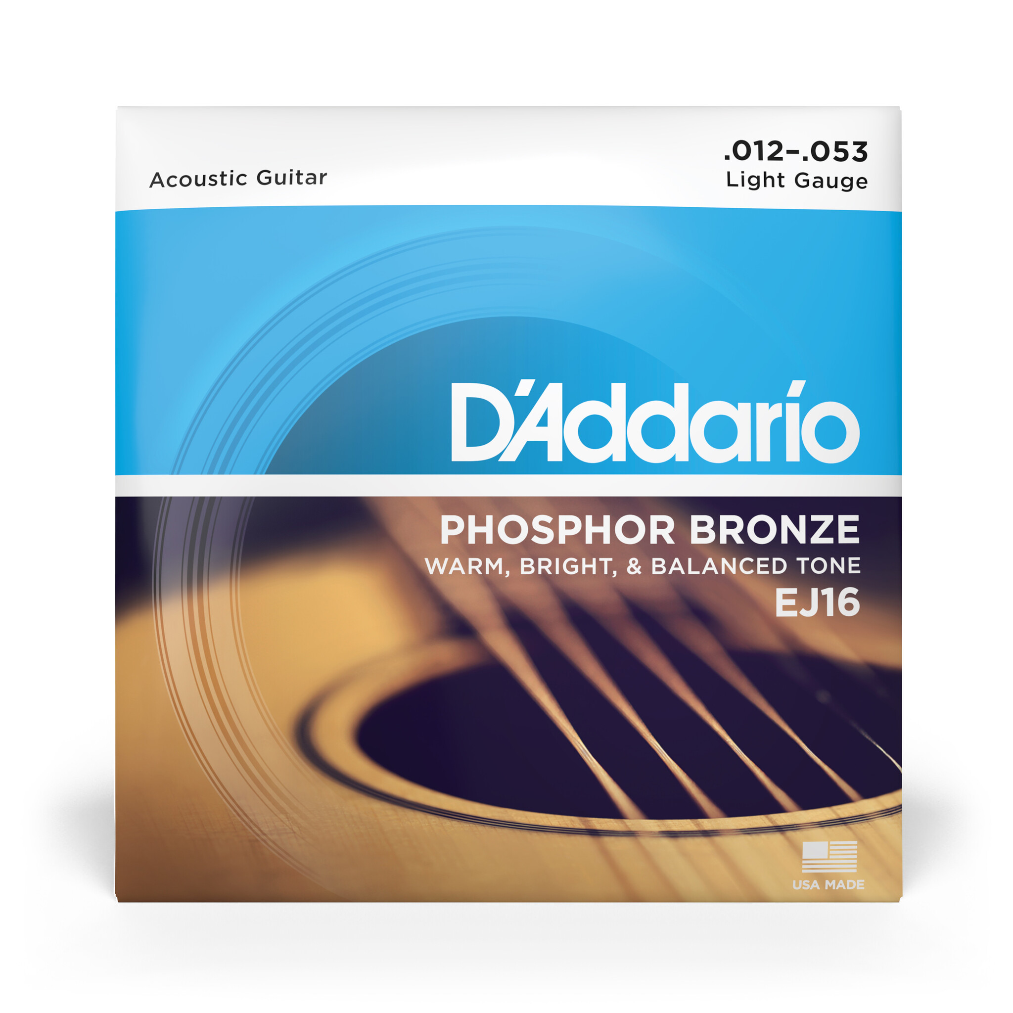D'Addario EJ16 Phosphor Bronze Akoestische Gitaarsnaren (Light, 12-53)