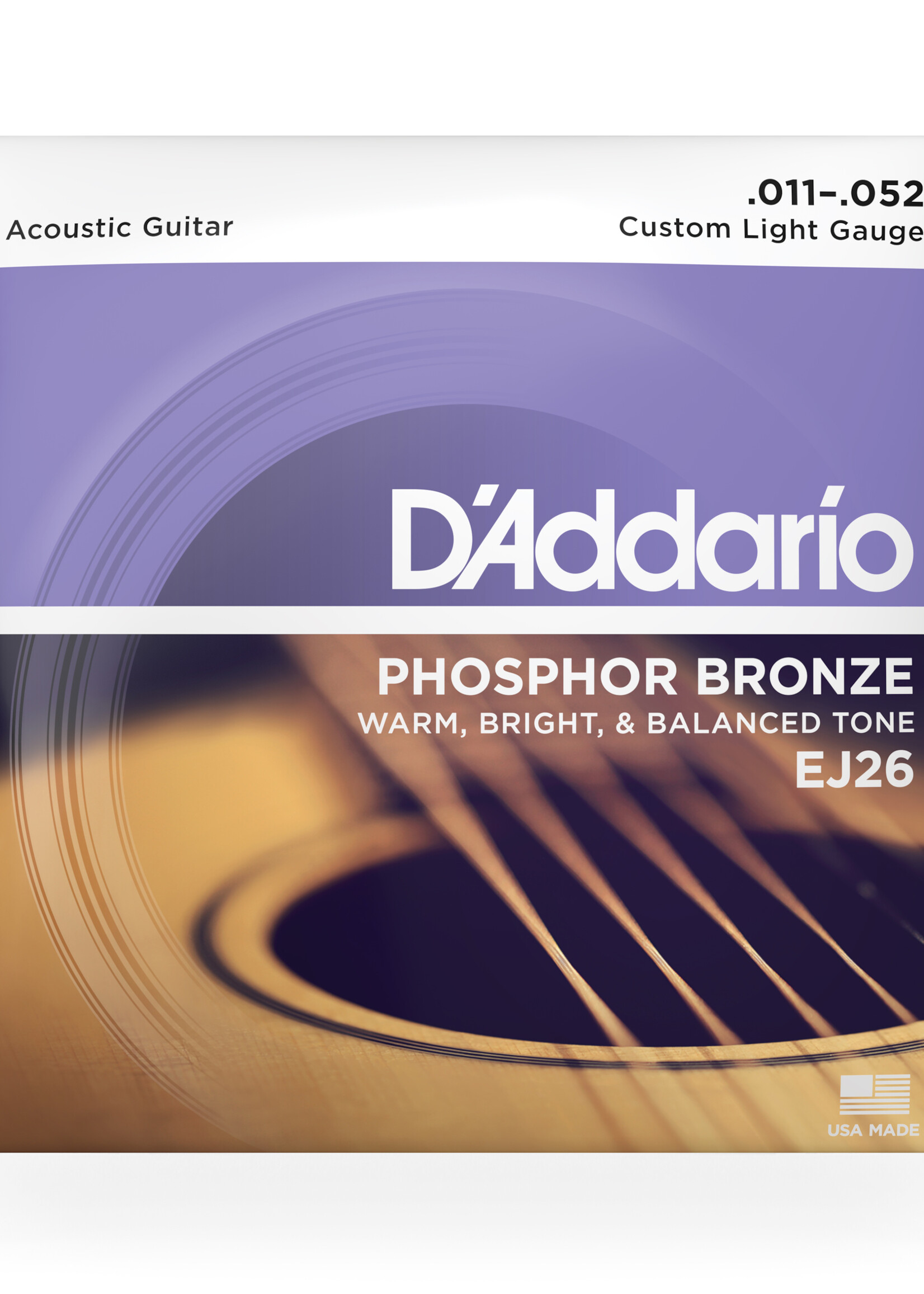 D'Addario D'Addario EJ26 Phosphor Bronze Akoestische Gitaarsnaren, Custom Light, 11-52