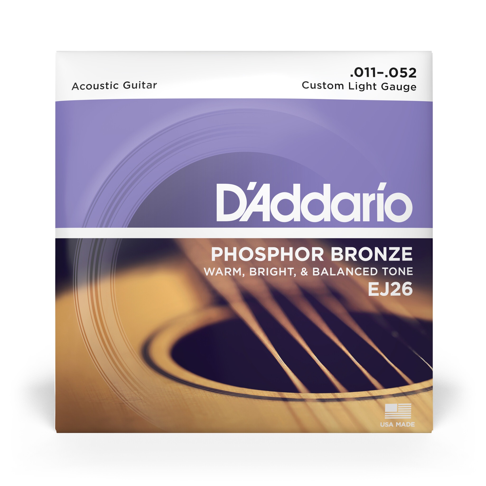 D'Addario EJ26 Phosphor Bronze Akoestische Gitaarsnaren, Custom Light, 11-52