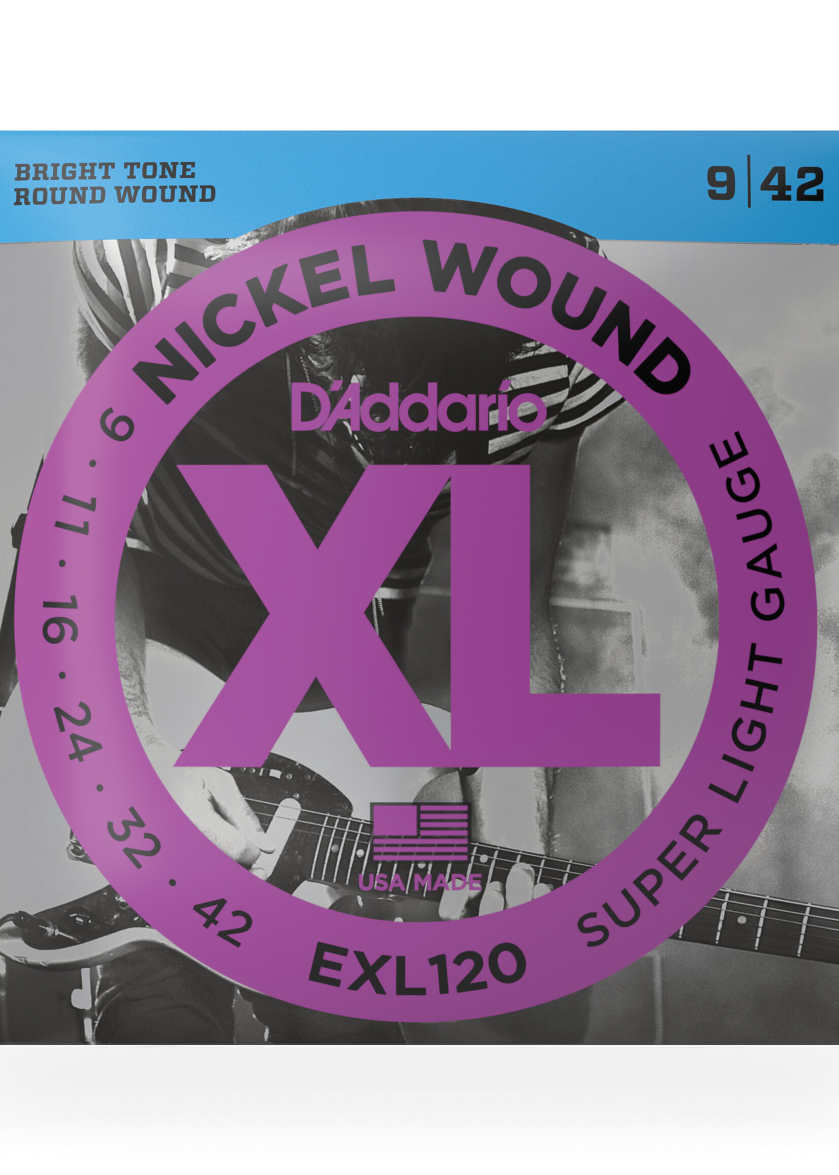 D'Addario D'Addario EXL120 Nickel Wound Elektrische Gitaarsnaren, Super Light, 09-42
