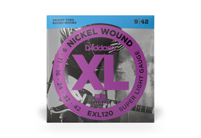 D'Addario EXL120 Nickel Wound Elektrische Gitaarsnaren (Super Light, 09-42)