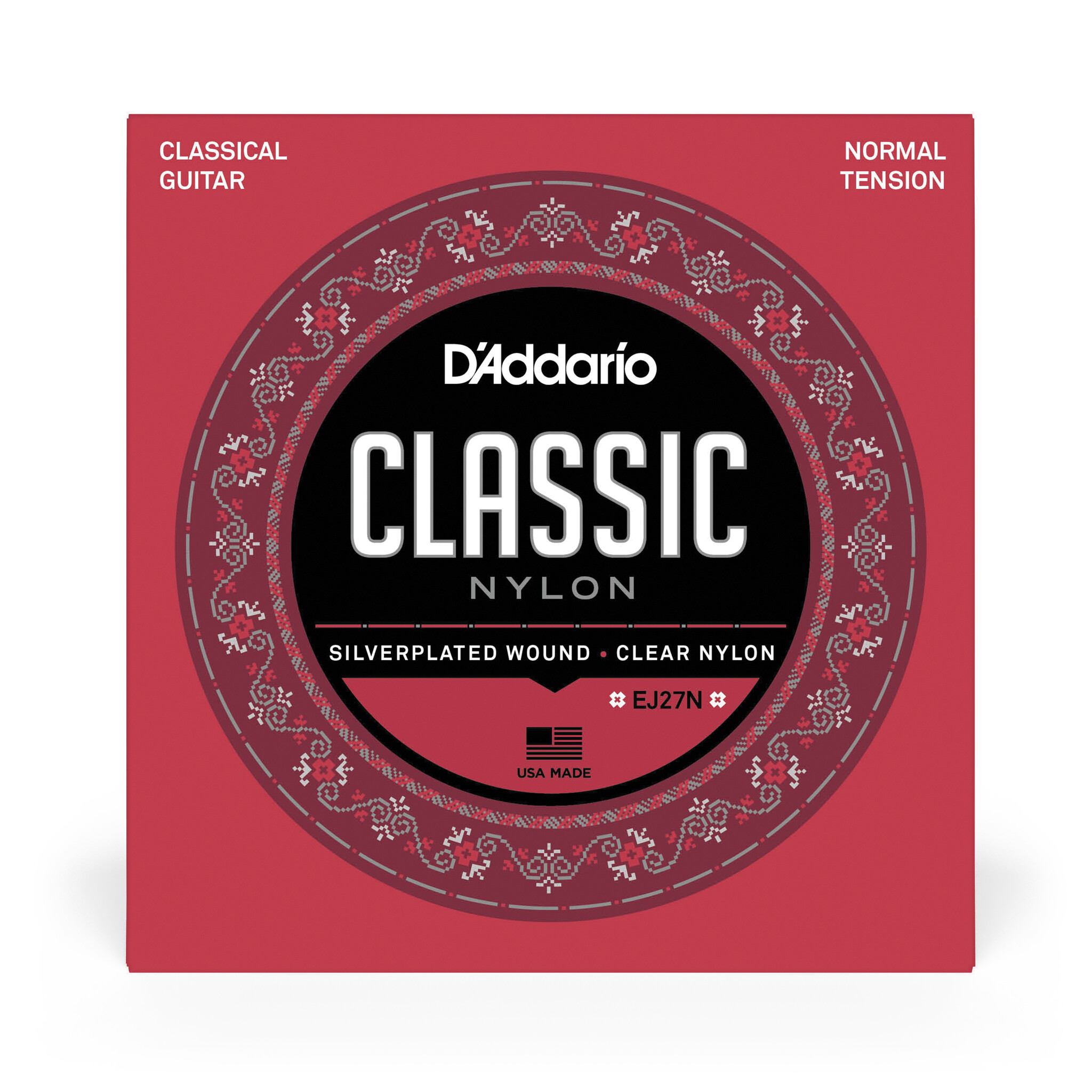 D'Addario EJ27N Student Nylon Klassieke Gitaarsnaren, Silver-Plated Wound, Normal Tension