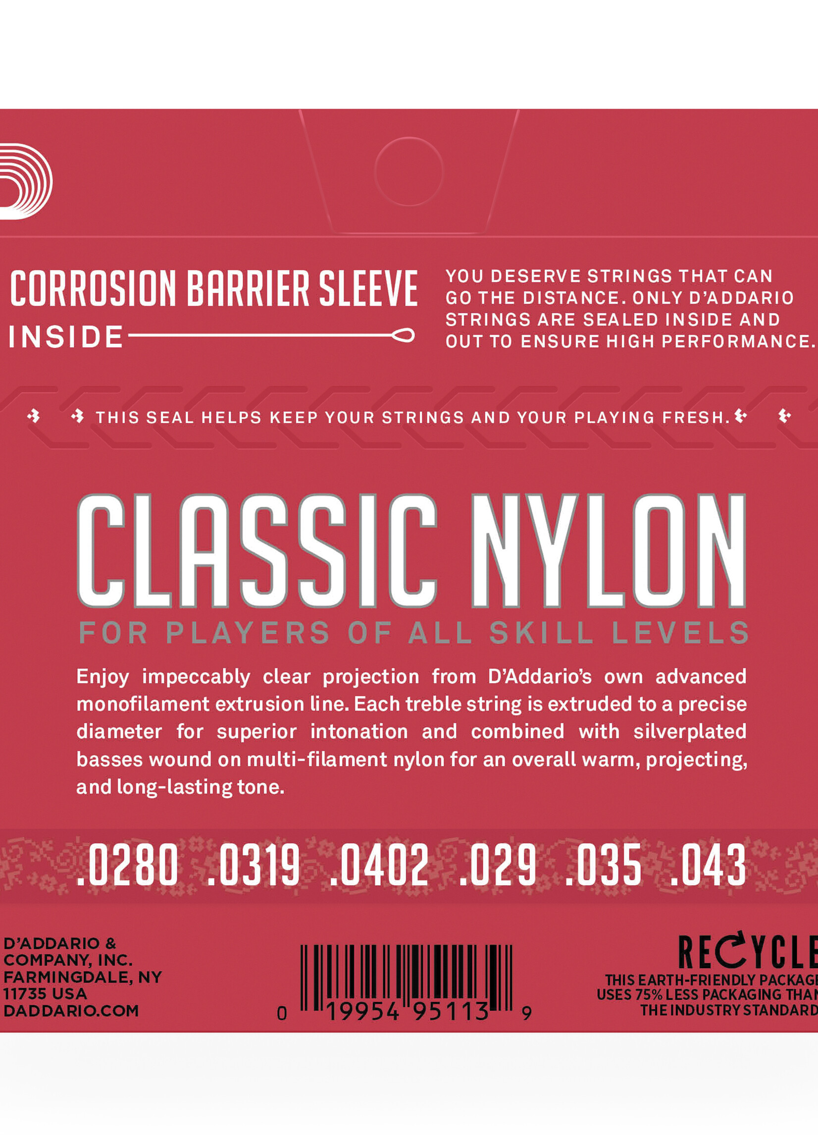 D'Addario D'Addario EJ27N Student Nylon Klassieke Gitaarsnaren, Silver-Plated Wound, Normal Tension