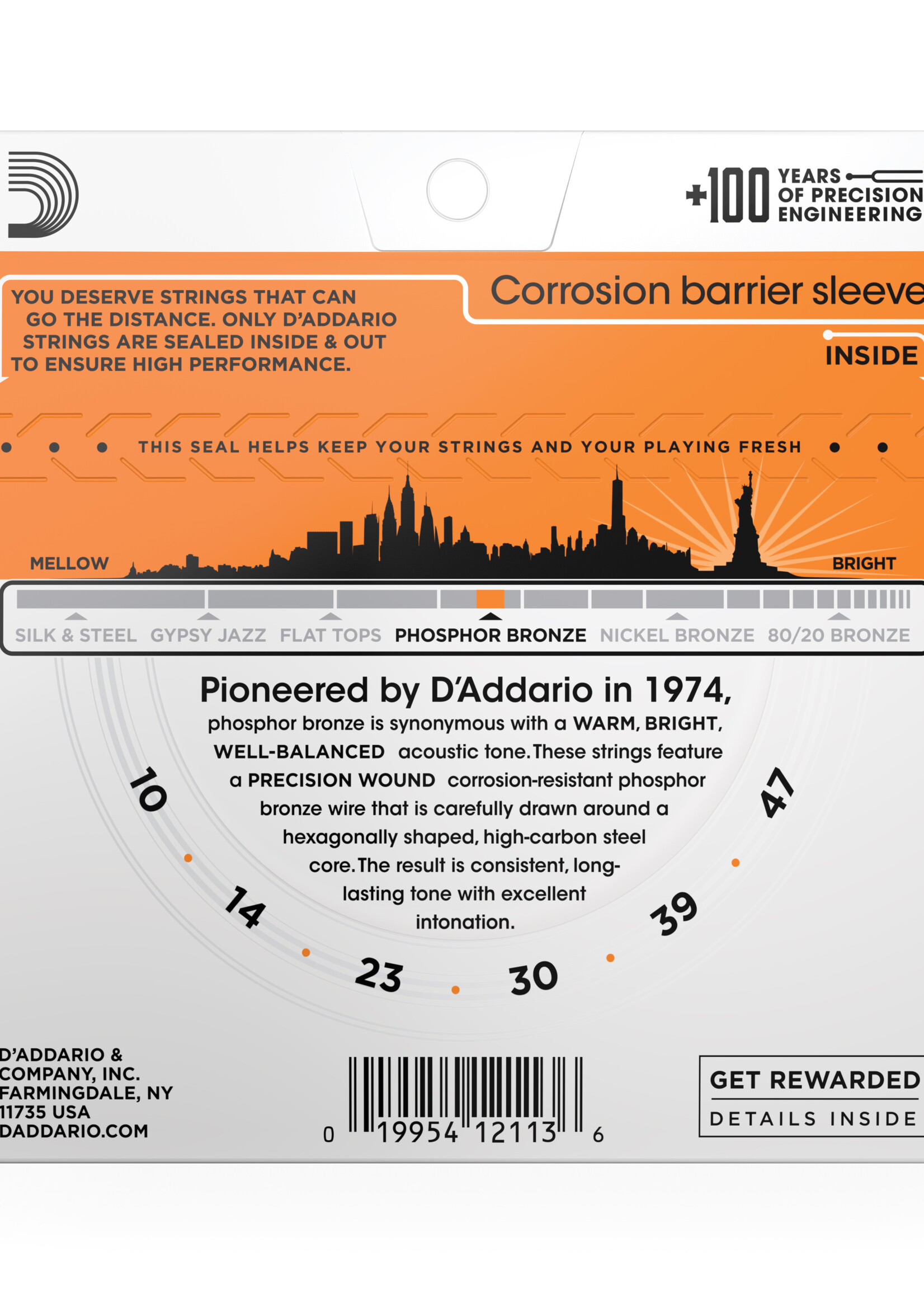 D'Addario D'Addario EJ15 Phosphor Bronze Akoestische Gitaarsnaren, Extra Light, 10-47