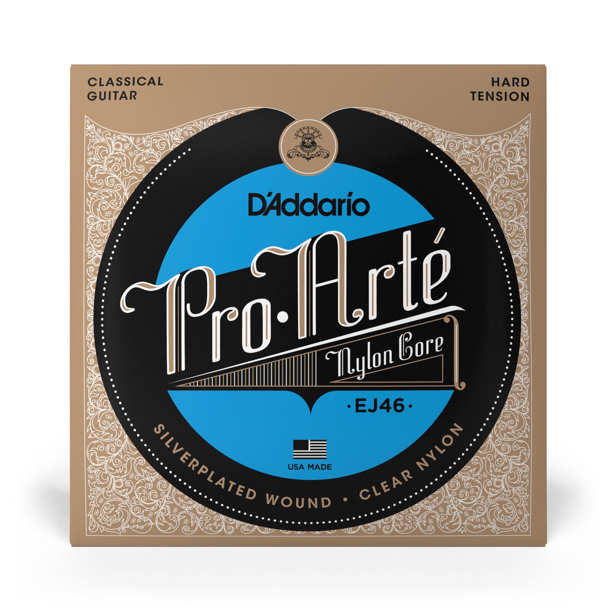 D'Addario EJ46 Pro-Arte Nylon Klassieke Gitaarsnaren, Silver-Plated Wound, Hard Tension
