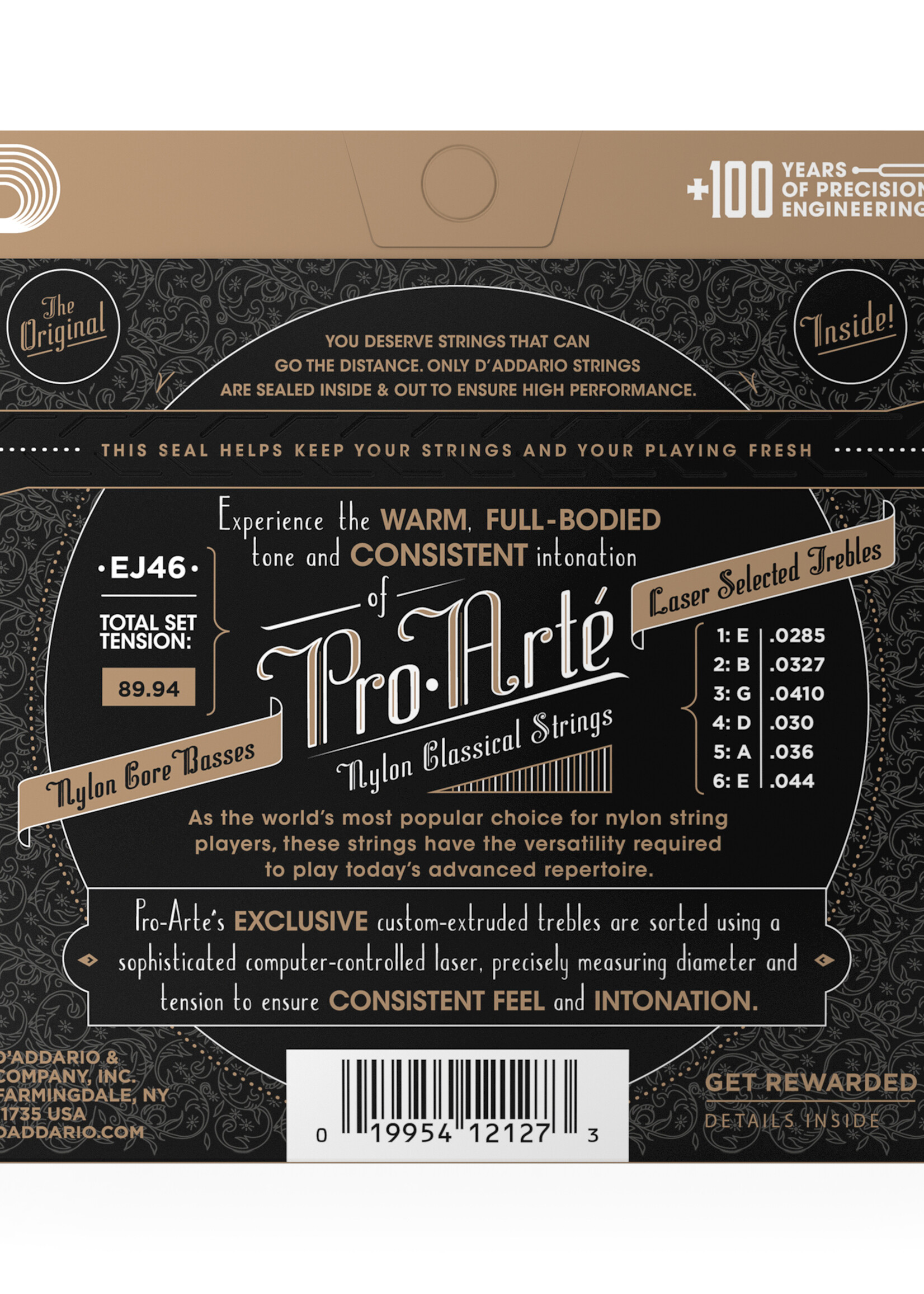D'Addario D'Addario EJ46 Pro-Arte Nylon Klassieke Gitaarsnaren, Silver-Plated Wound, Hard Tension