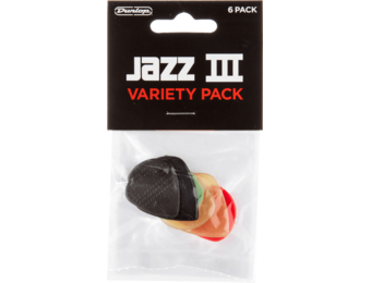Dunlop Jazz III Variety Pack Plectrum (6 stuks)
