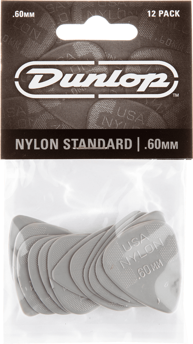 Dunlop 44P060 Nylon Standard Player's Pack Plectrum 0.60 mm (12 stuks)