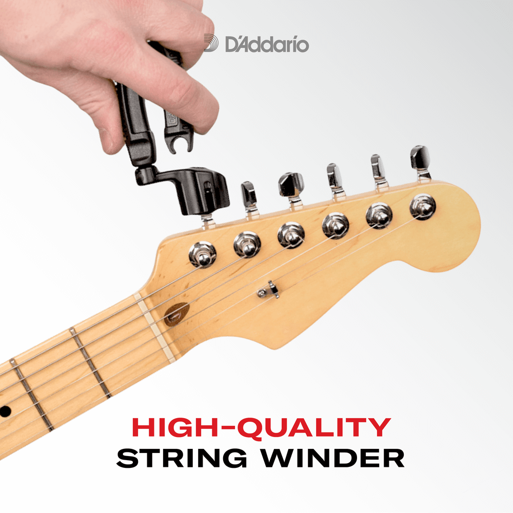 D'Addario Pro-Winder DP0002 All-in-One Snaarwinder, Knipper & Pinhouder (Zwart)