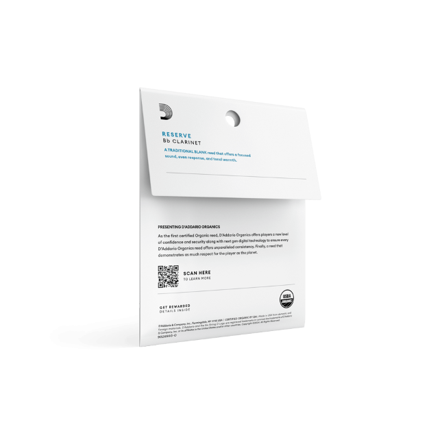 D'addario Organic Reserve besklarinet, 3-pack