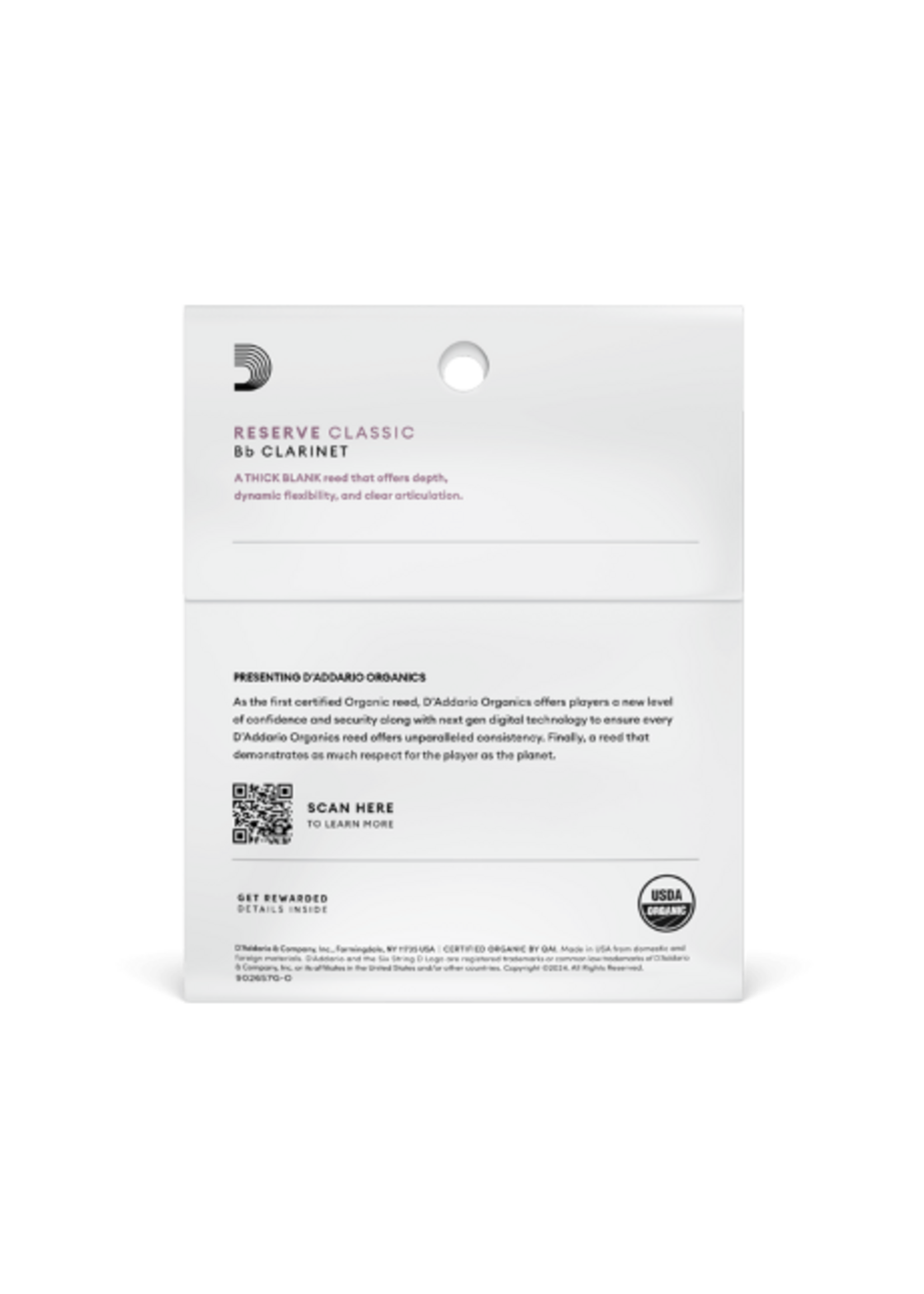 D'Addario D'Addario Organic Reserve Classic besklarinet, 3-pack
