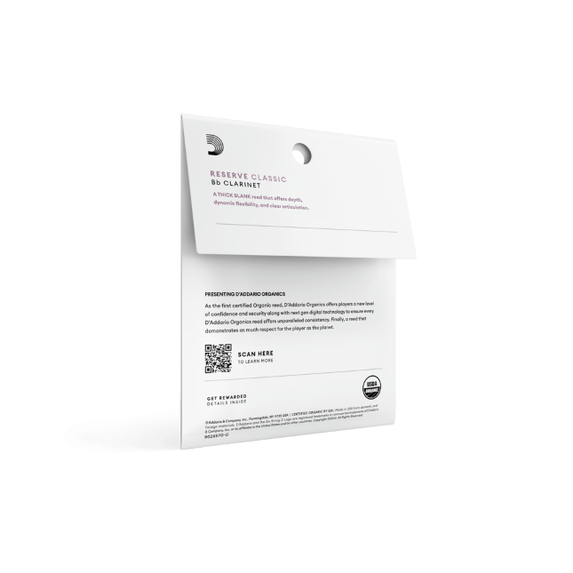 D'Addario Organic Reserve Classic besklarinet, 3-pack