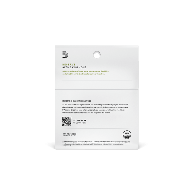D'Addario Organic Reserve altsaxofoon, 3-pack