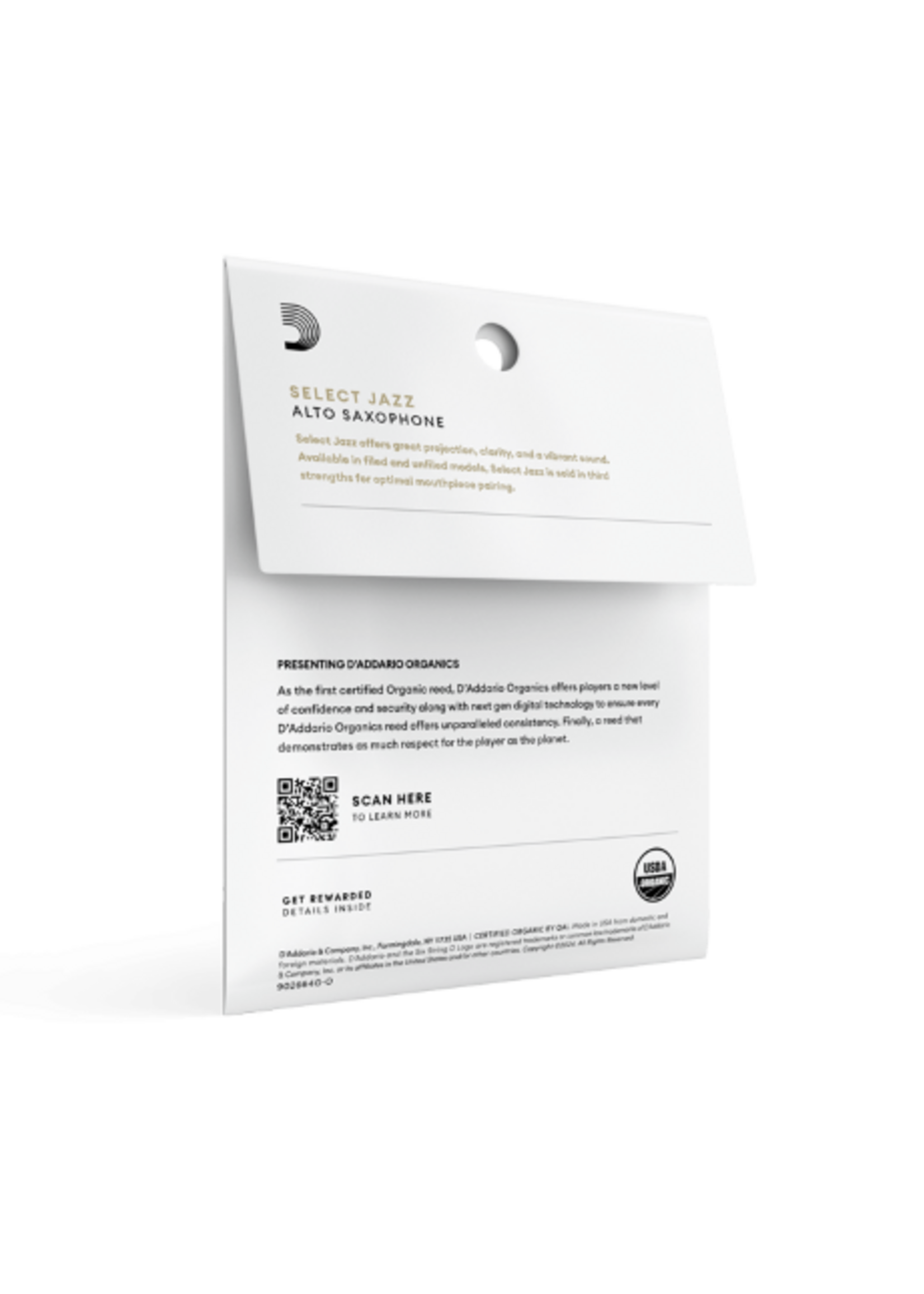 D'Addario Organic Select Jazz Filed altsaxofoon, 3-pack