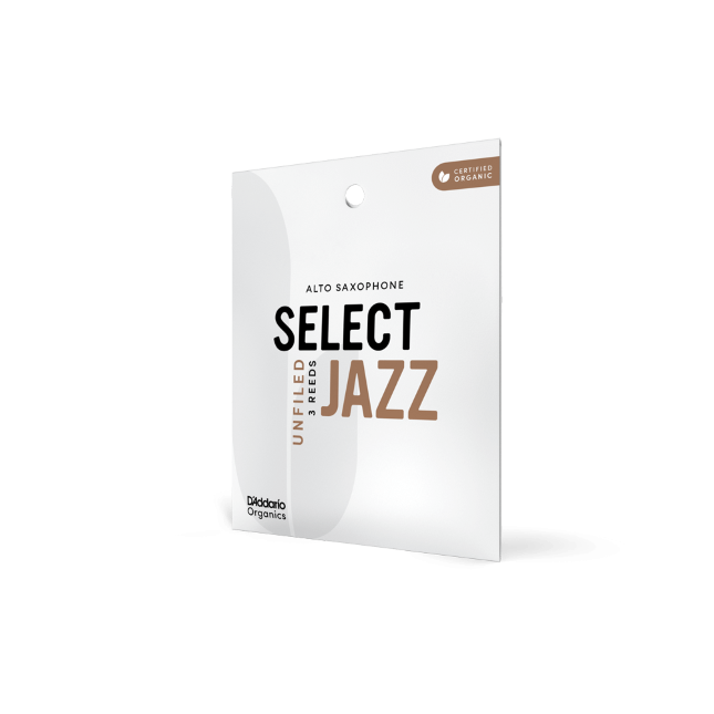 D'Addario Organic Select Jazz Unfiled altsaxofoon, 3-pack