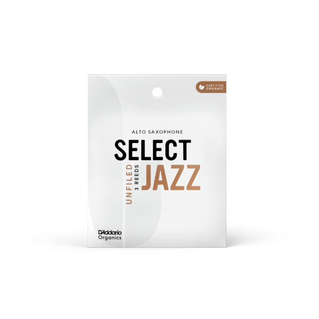 D'Addario Organic Select Jazz Unfiled altsaxofoon, 3-pack