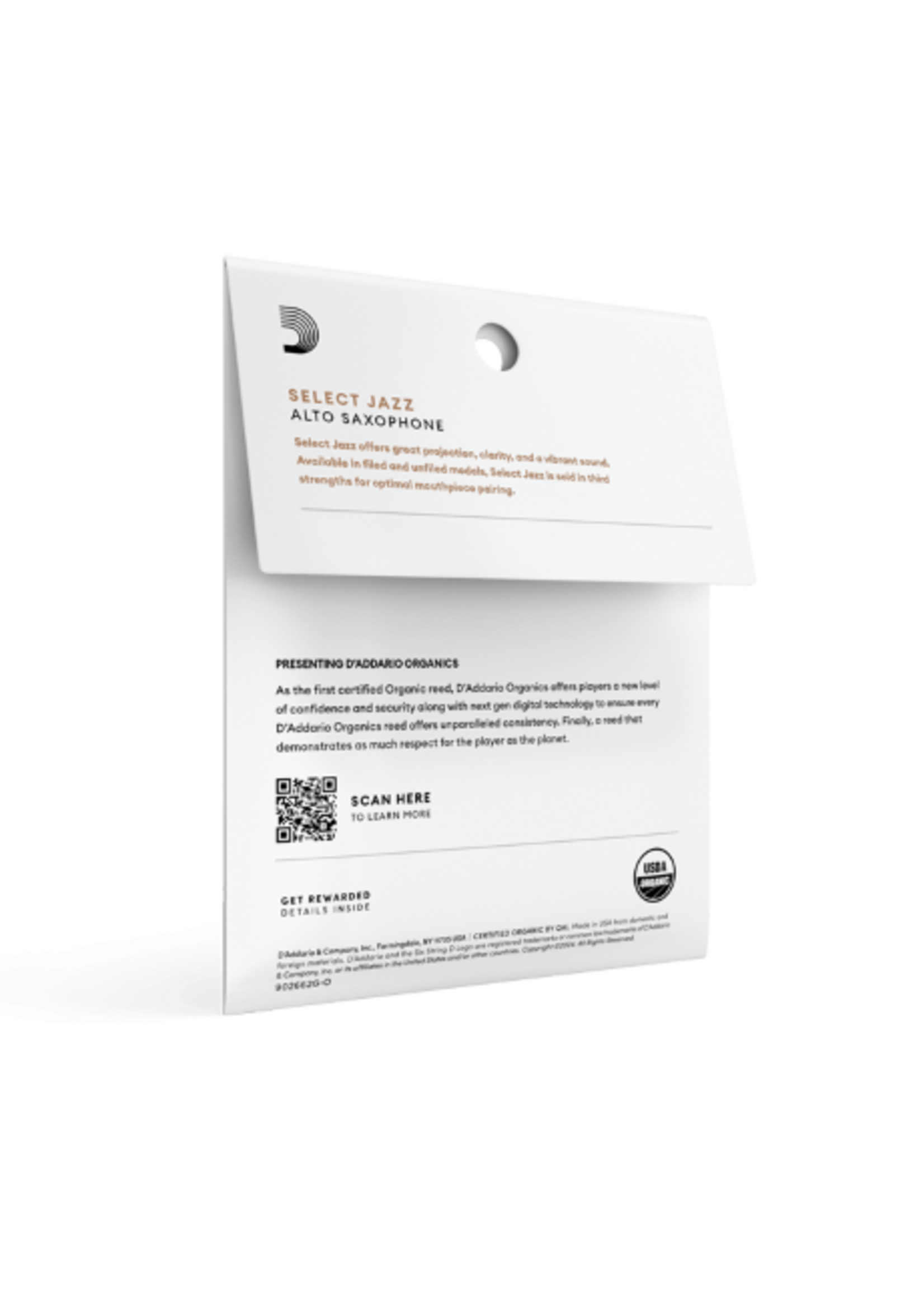 D'Addario D'Addario Organic Select Jazz Unfiled altsaxofoon, 3-pack