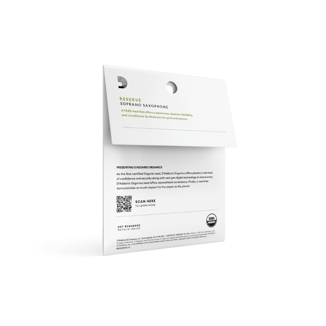D'Addario Organic Reserve sopraan rieten, 3-pack