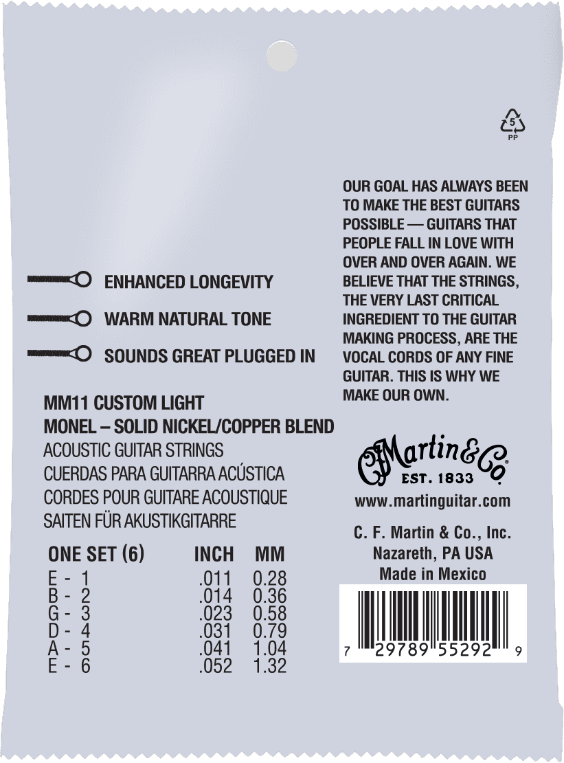 Martin MM11 Retro Acoustic Custom Light - Monel legering